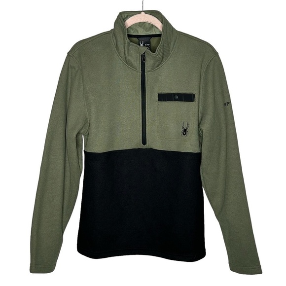 NWT Spyder Tea Leaf Medallion Bonded Fleece Sweater - Zip Neck - Picture 3 of 14